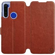Flip case for Xiaomi Redmi Note 8T in Brown & Orange with orange interior - Phone Cover