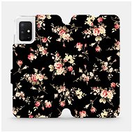 Flip case for Samsung Galaxy A51 - VD02S Flowers on black - Phone Cover