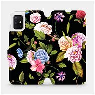 Flip case for Samsung Galaxy A51 - VD07S Roses and flowers on black background - Phone Cover