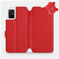 Flip case for Samsung Galaxy A51 - Red - leather - Red Leather - Phone Cover
