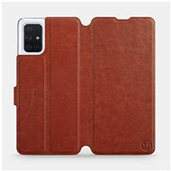 Flip case for Samsung Galaxy A71 in Brown&Gray with grey interior - Phone Cover