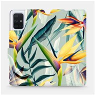 Flip case for Samsung Galaxy A71 - MC02S Yellow large flowers and green leaves - Phone Cover