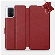 Flip case for Samsung Galaxy A71 - Dark Red - Leather - Dark Red Leather - Phone Cover