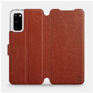 Flip case for Samsung Galaxy S20 in Brown & Orange with orange interior - Phone Cover