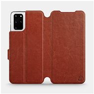 Flip case for Samsung Galaxy S20 Plus in Brown & Orange with orange interior - Phone Cover
