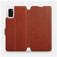 Flip case for Samsung Galaxy A41 in Brown&Gray with grey interior - Phone Cover