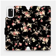 Flip case for mobile Samsung Galaxy A41 - VD02S Flowers on black - Phone Cover