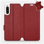 Flip case for Sony Xperia 10 II - Dark Red - Leather - Dark Red Leather - Phone Cover