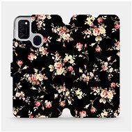Flip case for Samsung Galaxy M21 - VD02S Flowers on black - Phone Cover