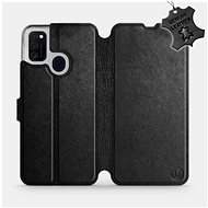 Flip case for Samsung Galaxy M21 - Black - Leather - Black Leather - Phone Cover