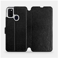 Flip case for Samsung Galaxy M21 in Black & Orange with orange interior - Phone Cover