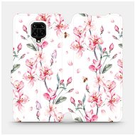 Flip case for Xiaomi Redmi Note 9 Pro - M124S Pink flowers - Phone Cover