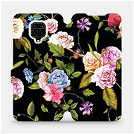Flip case for Xiaomi Redmi Note 9 Pro - VD07S Roses and flowers on black background - Phone Cover