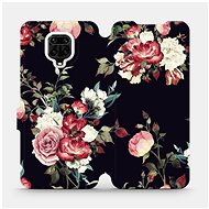 Flip case for Xiaomi Redmi Note 9 Pro - VD11P Rose on black - Phone Cover