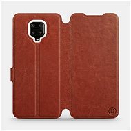Flip case for Xiaomi Redmi Note 9 Pro in Brown&Gray with grey interior - Phone Cover