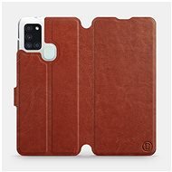 Flip case for Samsung Galaxy A21S in Brown&Gray with grey interior - Phone Cover