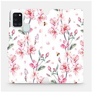 Flip case for Samsung Galaxy A21S - M124S Pink flowers - Phone Cover
