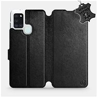 Flip case for Samsung Galaxy A21S - Black - Leather - Black Leather - Phone Cover