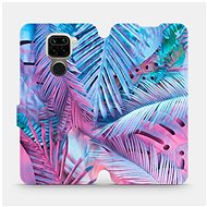 Flip case for Xiaomi Redmi Note 9 - MG10S Purple and blue leaves - Phone Cover