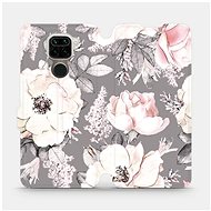 Flip case for Xiaomi Redmi Note 9 - MX06S Flowers on grey background - Phone Cover