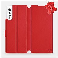 Flip mobile phone case LG Velvet - Red - leather - Red Leather - Phone Cover