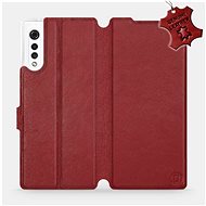 Flip phone case LG Velvet - Dark Red - Leather - Dark Red Leather - Phone Cover