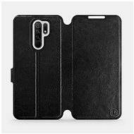 Flip case for Xiaomi Redmi 9 in Black&Gray with grey interior - Phone Cover