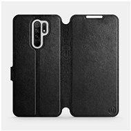Flip case for Xiaomi Redmi 9 - Black - Leather - Black Leather - Phone Cover