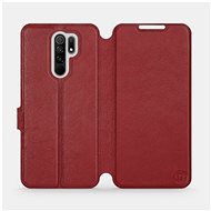 Flip case for Xiaomi Redmi 9 - Dark Red - Leather - Dark Red Leather - Phone Cover