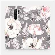 Flip case for Xiaomi Redmi 9 - MX06S Flowers on grey background - Phone Cover