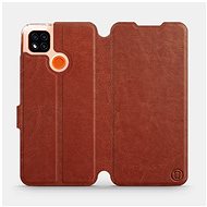 Flip case for Xiaomi Redmi 9C in Brown&Gray with grey interior - Phone Cover