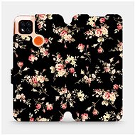 Flip case for Xiaomi Redmi 9C - VD02S Flowers on black - Phone Cover