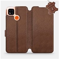 Flip case for Xiaomi Redmi 9C - Brown - Brown Leather - Phone Cover