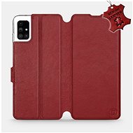 Flip case for Samsung Galaxy M51 - Dark Red - Leather - Dark Red Leather - Phone Cover