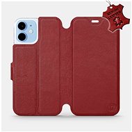Flip Mobile Case Apple iPhone 12 mini - Dark Red - Leather - Dark Red Leather - Phone Cover