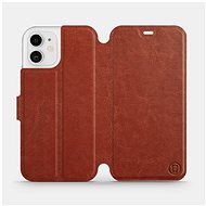 Flip case for Apple iPhone 12 in Brown&Orange with orange interior - Phone Cover