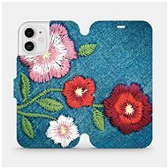 Flip mobile phone case Apple iPhone 12 - MD05P Denim flowers - Phone Cover