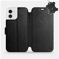 Flip Mobile Case Apple iPhone 12 - Black - Leather - Black Leather - Phone Cover