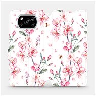 Flip mobile phone case Xiaomi POCO X3 NFC - M124S Pink flowers - Phone Cover