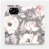 Flip case for Xiaomi POCO X3 NFC - MX06S Flowers on grey background - Phone Cover