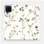 Flipové puzdro na mobil Samsung Galaxy A12 – MD03S Tenké rastlinky s kvetmi - Kryt na mobil