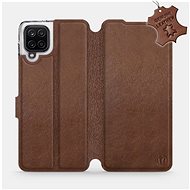 Flip case for Samsung Galaxy A12 - Brown - leather - Brown Leather - Phone Cover