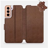 Flip case for Samsung Galaxy S21 5G - Brown - Leather - Brown Leather - Phone Cover