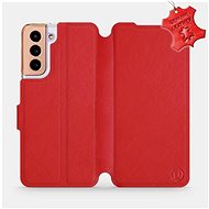 Flip case for Samsung Galaxy S21 5G - Red - leather - Red Leather - Phone Cover