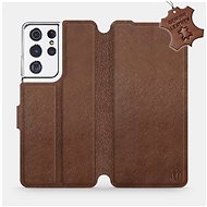 Flip case for Samsung Galaxy S21 Ultra 5G - Brown - Leather - Brown Leather - Phone Cover