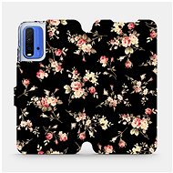 Flip case for Xiaomi Redmi 9T - VD02S Flowers on black - Phone Cover