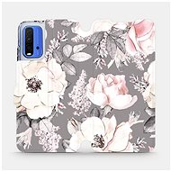 Flip case for Xiaomi Redmi 9T - MX06S Flowers on grey background - Phone Cover