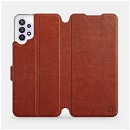 Flip case for Samsung Galaxy A32 5G in Brown&Gray with grey interior - Phone Cover