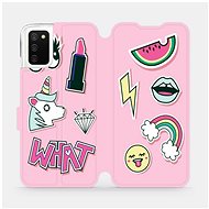 Flip case for Samsung Galaxy A02s - M129S Pink WHAT - Phone Cover