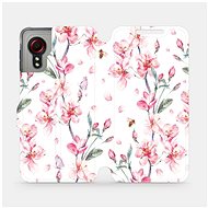 Flip mobile phone case Samsung Galaxy Xcover 5 - M124S Pink flowers - Phone Cover